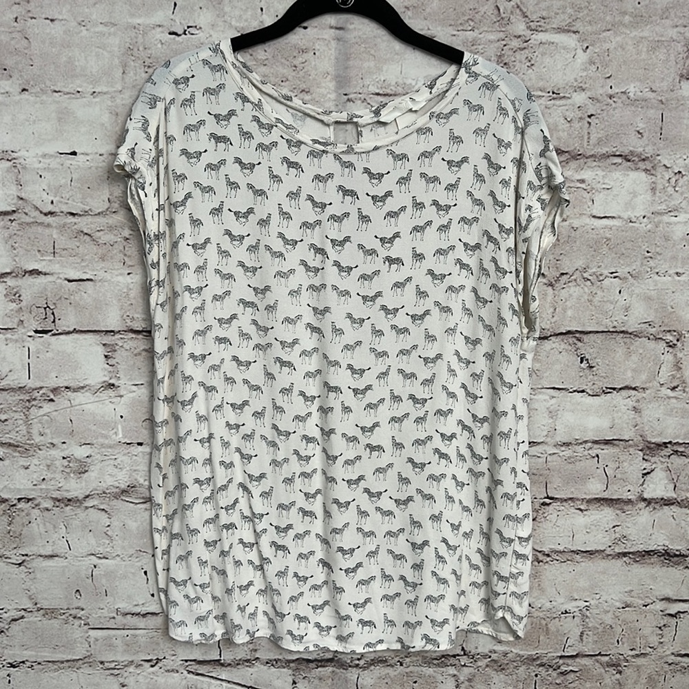 H And M Zebra Print Short Sleeve - image 1
